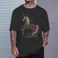 ユニコーン 虹 動物 モチーフ アートワーク ユニコーン Tシャツ 彼への贈り物