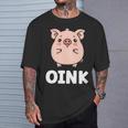 ユーモア豚 ミニマリスト かわいい 面白い豚 長袖tシャツ Tシャツ 彼への贈り物