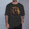 ラスタファリアン・ルーツ ギター ヒッピー ラスタ レゲエ ライオン ラスタファリ Tシャツ 彼への贈り物