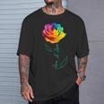 レインボー ローズ Lgbtq 花 Tシャツ 彼への贈り物