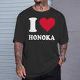 レッドハート I Love Honoka Tシャツ 彼への贈り物