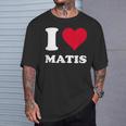 レッドハート I Love Matis Tシャツ 彼への贈り物
