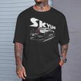 レトロ Jdm 日本語 ドリフト レーシング チューニング カー レジェンド スカイラインr34 Tシャツ 彼への贈り物