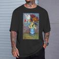 ヴィンセント・ヴァン・ゴッホの花 青い花瓶のヴィンテージ 美術品 Tシャツ 彼への贈り物