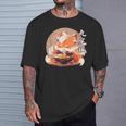 九尾の狐、ラーメンを食べる九尾の狐 Tシャツ 彼への贈り物