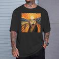 叫ぶ猫、エドヴァルド・ムンク風、面白い猫 Tシャツ 彼への贈り物