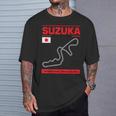 名サーキット概要 鈴鹿トラックレースファンカーレース Tシャツ 彼への贈り物