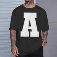 大文字 A アルファベットモノグラム イニシャル Tシャツ 彼への贈り物