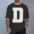 大文字 D アルファベットモノグラム イニシャル Tシャツ 彼への贈り物