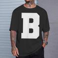 大文字b アルファベットモノグラム イニシャル Tシャツ 彼への贈り物