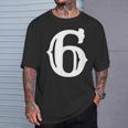 数字 6 インチ 白 大 太字 アメリカ 西部 スタイル フォント Tシャツ 彼への贈り物