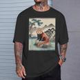 日本美術 レッサーパンダ 京斎 ヴィンテージ 日本 作品 Tシャツ 彼への贈り物