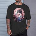 日本美術 浮世絵 アニメ 芸者 桜 富士山 Tシャツ 彼への贈り物