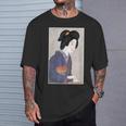 日本美術 芸者 日本木版 新版画美人画 Tシャツ 彼への贈り物