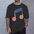 星条旗 アメリカ国旗 音符 Tシャツ 彼への贈り物