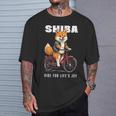 柴犬 いぬ イラスト 柴犬好き 犬好き 自転車 かわいい おもしろ レトロ Ride For Life's Joy Tシャツ 彼への贈り物