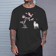 柴犬の桜hiba Inu Japanese Cherry Blossomakura Tシャツ 彼への贈り物