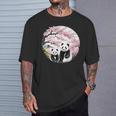 桜 パンダ お花見 親子 春 水墨画 和風 動物 Tシャツ 彼への贈り物