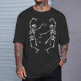 死の舞踏スケルトンtシャツスカルハロウィーンのダンス Tシャツ 彼への贈り物