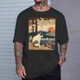 浮世絵 アート 神奈川 ヴィンテージ 日本のタトゥーアート 猫 グラフィック Tシャツ 彼への贈り物