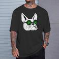 犬のサングラス喫煙420クールな雑草大麻マリファナ Tシャツ 彼への贈り物