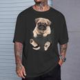 犬好き ギフト パグ イン バッグ Tシャツ 彼への贈り物