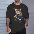 猫 バイク オートバイ おもしろ ねこ ライダース バイカー 面白い ネコ Tシャツ 彼への贈り物