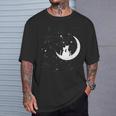 猫の家族 月の絵柄 メンズ レディース 子供 Tシャツ 彼への贈り物