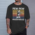 猫ビンテージpewpewpewマダファカス猫クレイジーピュー Tシャツ 彼への贈り物