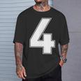 番号4 Fourports アスレチック チーム ジャージー バーシティ ユニフォーム Tシャツ 彼への贈り物