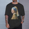 真珠の耳飾りの少女／フェルメール（切り抜き）【世界の名画】Johannesermeer 青いターバン 美術館アート Tシャツ 彼への贈り物