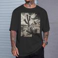 砂漠のサボテンのモノクロ写真 Tシャツ 彼への贈り物
