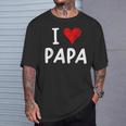 私はパパ 最高 お父さん 父 息子 娘 衣装 ハートが大好きです I Love Papa Tシャツ 彼への贈り物