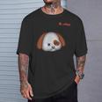 絵文字しかめっ面の怒った犬の顔 Tシャツ 彼への贈り物