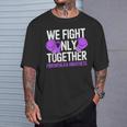 線維筋痛症啓発 パープルリボン We Fightonly Together Tシャツ 彼への贈り物