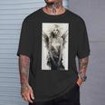 美しい天使 白黒ヴィンテージアート Tシャツ 彼への贈り物