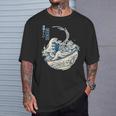 葛飾 北斎 神奈川沖浪裏 有名なヴィンテージアート ラーメン好き ラーメンオタク ラーメン 面白い ネタ ごはん 飯 麺 Tシャツ 彼への贈り物