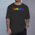 遊び好きなレインボーキャット Lgbtq プライド 楽しい Tシャツ 彼への贈り物