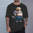 陽気なチャンキーラブラドールレトリバーtシャツ 太った犬愛好家向け Tシャツ 彼への贈り物