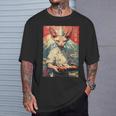 面白い かわいい 和食 アニメ アート スフィンクス 猫 寿司 シェフ Tシャツ 彼への贈り物