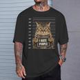 面白い 逮捕された犯罪者猫 マグショット I Hate People Cat Lover Tシャツ 彼への贈り物