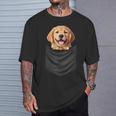 面白いtシャツ ゴールデンレトリバー 胸 ポケット イヌ メンズ 犬 グッズ おもしろ 面白い 服 ネタ Tシャツ 彼への贈り物