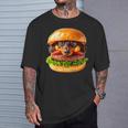 面白いtシャツ ダックスフンド 犬 ハンバーガー メンズ グッズ かわいい おもしろ 面白い 服 ネタ Tシャツ 彼への贈り物