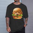 面白いtシャツ トイプードル 犬 ハンバーガー メンズ 犬好き グッズ かわいい おもしろ 面白い 服 ネタ Tシャツ 彼への贈り物