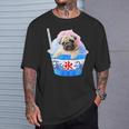 面白いtシャツ パグ かき氷 イヌ メンズ 犬好き グッズ かわいい おもしろ 面白い 服 ネタ 夏 Tシャツ 彼への贈り物