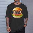 面白いtシャツ パグ 犬 ハンバーガー メンズ 犬好き グッズ かわいい おもしろ 面白い 服 ネタ Tシャツ 彼への贈り物