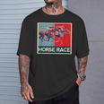 面白いtシャツ 馬tシャツ 競馬 馬 レース 乗馬 ジョッキー メンズ おもしろ 面白い グッズ ネタ 男性用 レトロ Tシャツ 彼への贈り物
