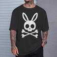 面白いイースターデー ジョリーロジャー バニー スカル ウサギ メンズ レディース Tシャツ 彼への贈り物