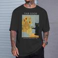 面白いゴッホ ひまわり 猫 ミーム ゴッホ アート Tシャツ 彼への贈り物