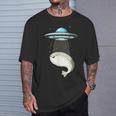 面白いサカバンバスピス フィッシュミーム Ufo アブダクション Tシャツ 彼への贈り物